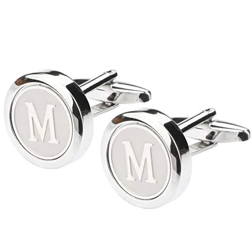 Dannyshi Classic Stainless Steel Initial Cufflinks 17mm | Monogram Letter A-Z for Men thumbnail 3