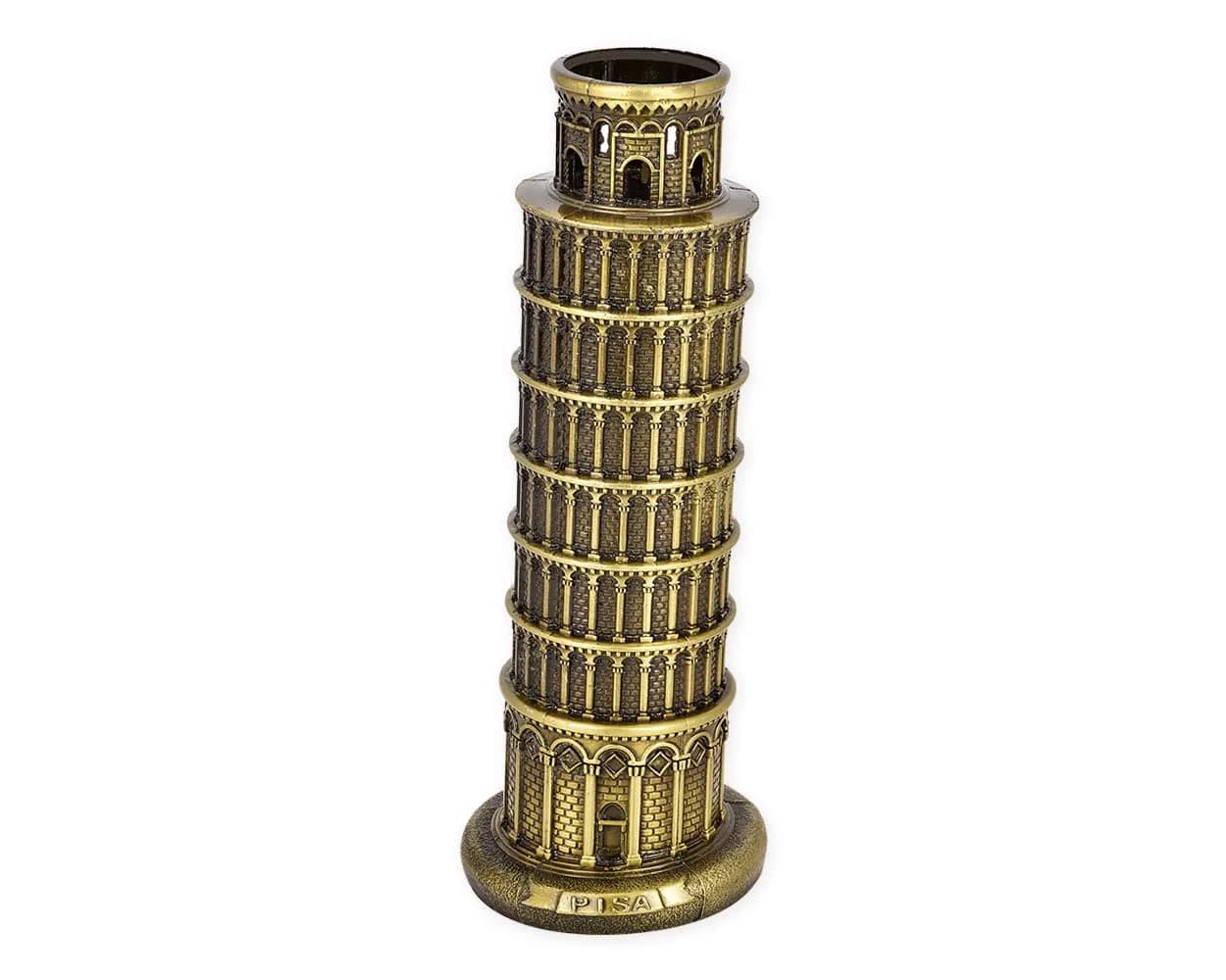 DS. DISTINCTIVE STYLE Metallic Leaning Tower of Pisa Statue 16cm (6 Inch) | Authentic Italian Landmark Replica — 6 Inch