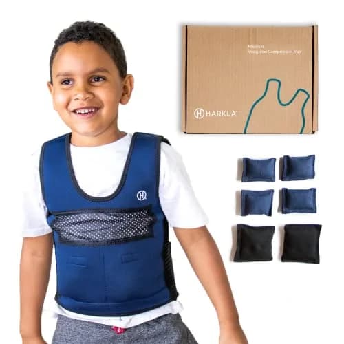 Harkla Weighted Vest for Kids - Neoprene Compression Vest - Ages 5 to 9 | Adjustable & Breathable thumbnail 1