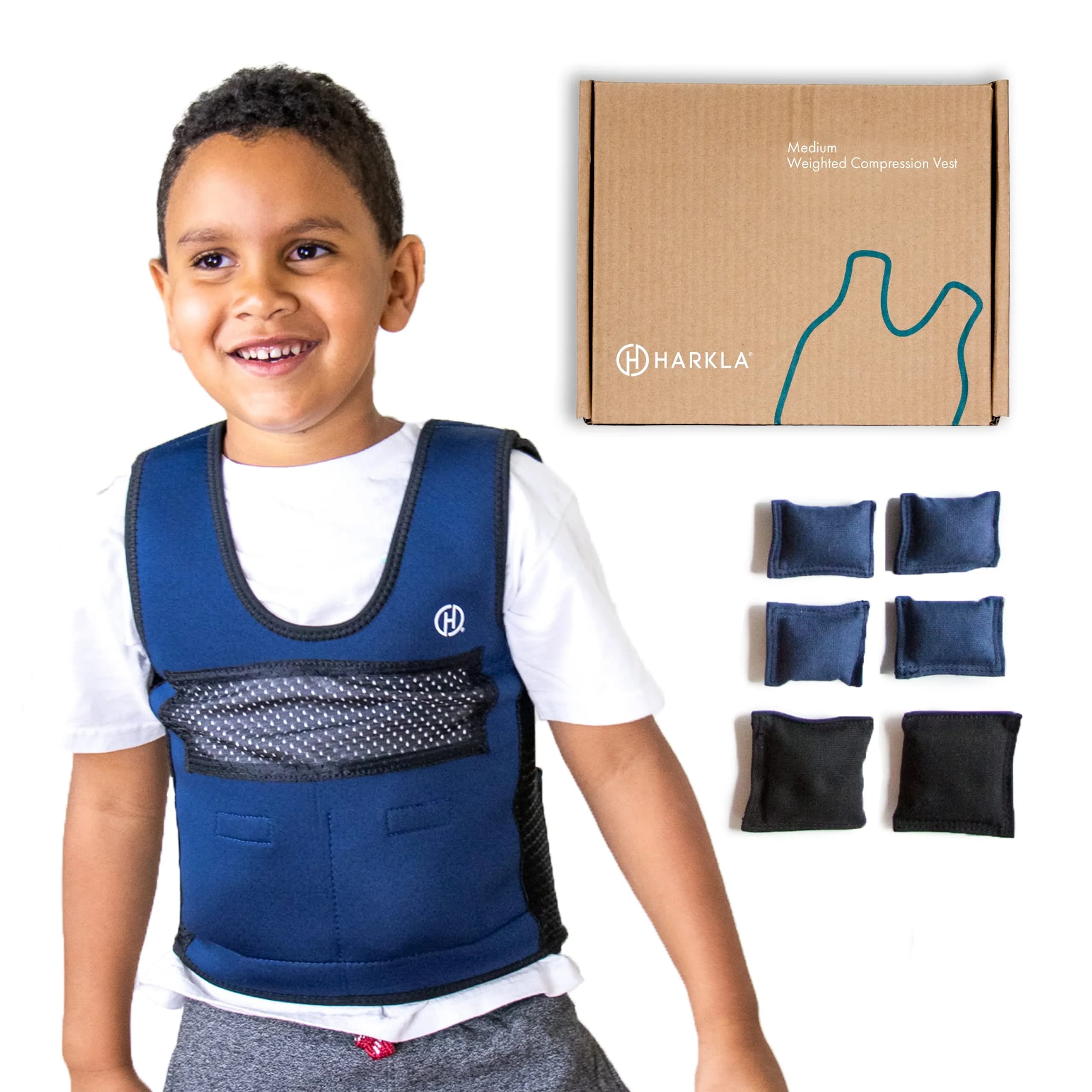 Harkla Weighted Vest for Kids - Neoprene Compression Vest - Ages 5 to 9 | Adjustable & Breathable - main product image