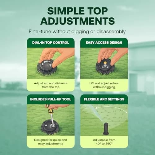 Rain Bird 5000 Rotor with Nozzle Tree 10 Pack | Adjustable, Durable, Professional Irrigation System thumbnail 4
