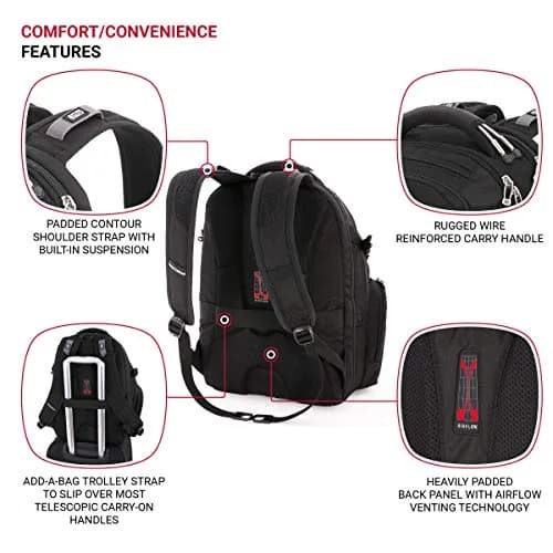 SwissGear 5709 ScanSmart Laptop Backpack | Fits Most 15 Inch Laptops & Tablets, TSA-Friendly, Water-Resistant thumbnail 2