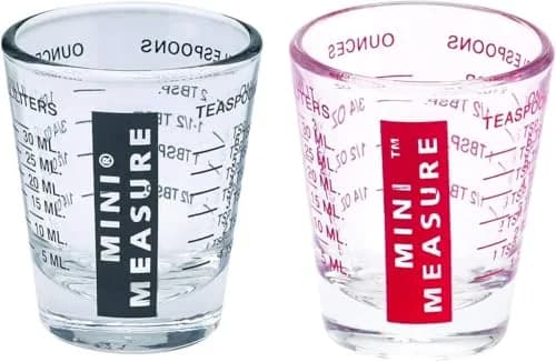 Kolder Mini Measure Set of 2 | 20-Increment Glass Shot Glass for Liquid & Dry Ingredients thumbnail 1