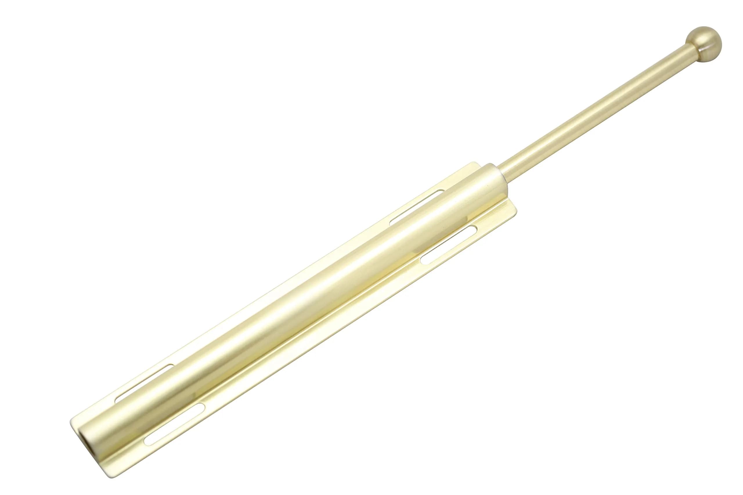 H. Bowes 12" Valet Rod Standard Satin Brass Metal | Extends 20.75" for Closet Organization - main product image