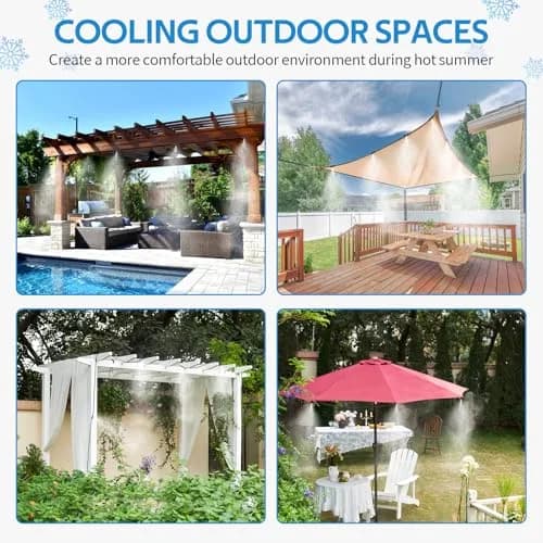 homenote Misting Cooling System 75ft (23M) | 28 Brass Nozzles, 3/4" Adapter, Outdoor Patio Cooler thumbnail 5