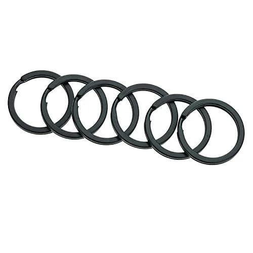 HeeYaa 1-inch Flat Key Rings, 25mm (1 inch) Outer Diameter, Black Metal Split Keyrings | Pack of 10 for Car, Home, Office Keys thumbnail 5
