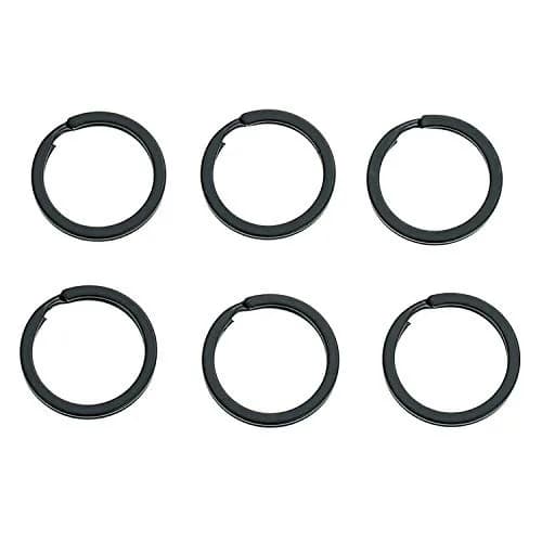 HeeYaa 1-inch Flat Key Rings, 25mm (1 inch) Outer Diameter, Black Metal Split Keyrings | Pack of 10 for Car, Home, Office Keys thumbnail 6