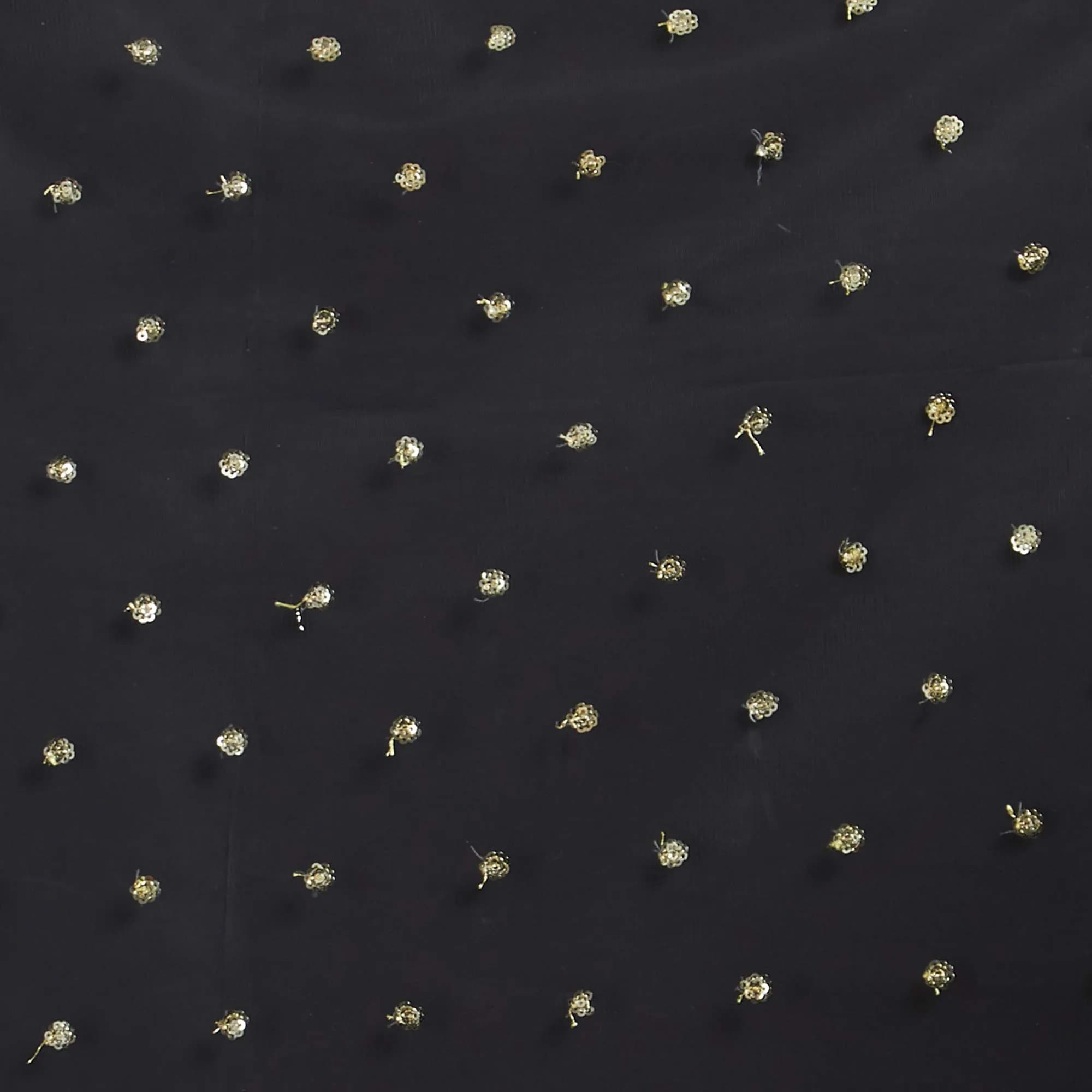 DUPATTA BAZAAR Embellished Black & Gold Net Dupatta 2.4m (7.87ft) | Party & Festive Wear - view 6