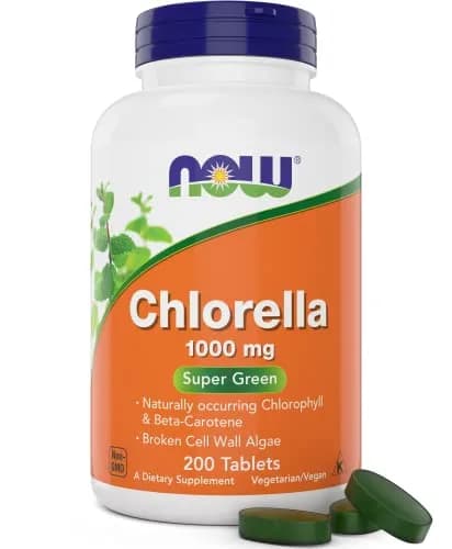 Now Chlorella Tablets 1000mg | Premium Non-GMO Microalgae Supplement (200 Tabs) thumbnail 1