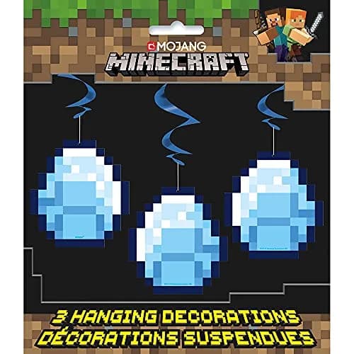 Unique Multicolor Minecraft Hanging Swirl Decorations (26") | Vibrant Party Decor for Gaming & Birthday Events thumbnail 2