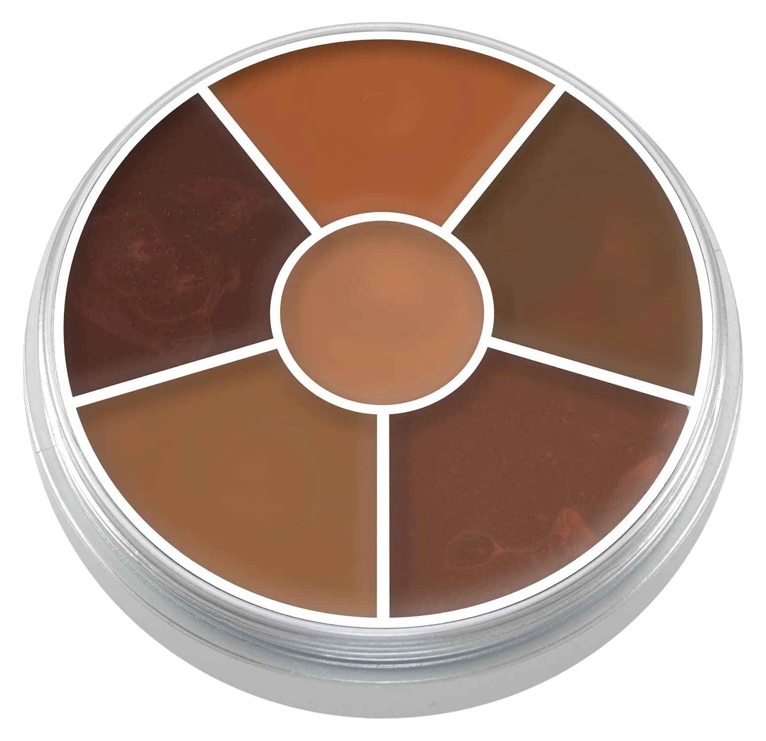 Kryolan Concealer Circle 6-Color Cream Palette 1.41 Ounce | Full Coverage for All Skin Types — Dark