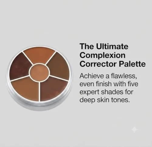 Kryolan Concealer Circle (Dark) 6-Color Cream Palette | Full Coverage, Vegan & Cruelty-Free thumbnail 4