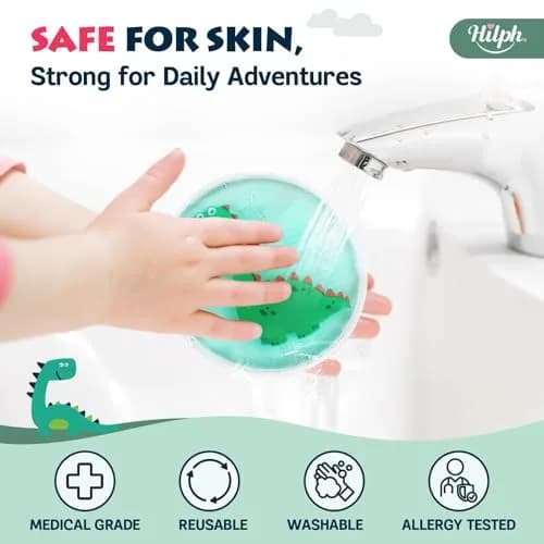 Hilph Kids Dino Ice Packs 3 Count (Pack of 1) | Soft Flexible Gel for Boo Boos, Fevers, and Injuries thumbnail 4
