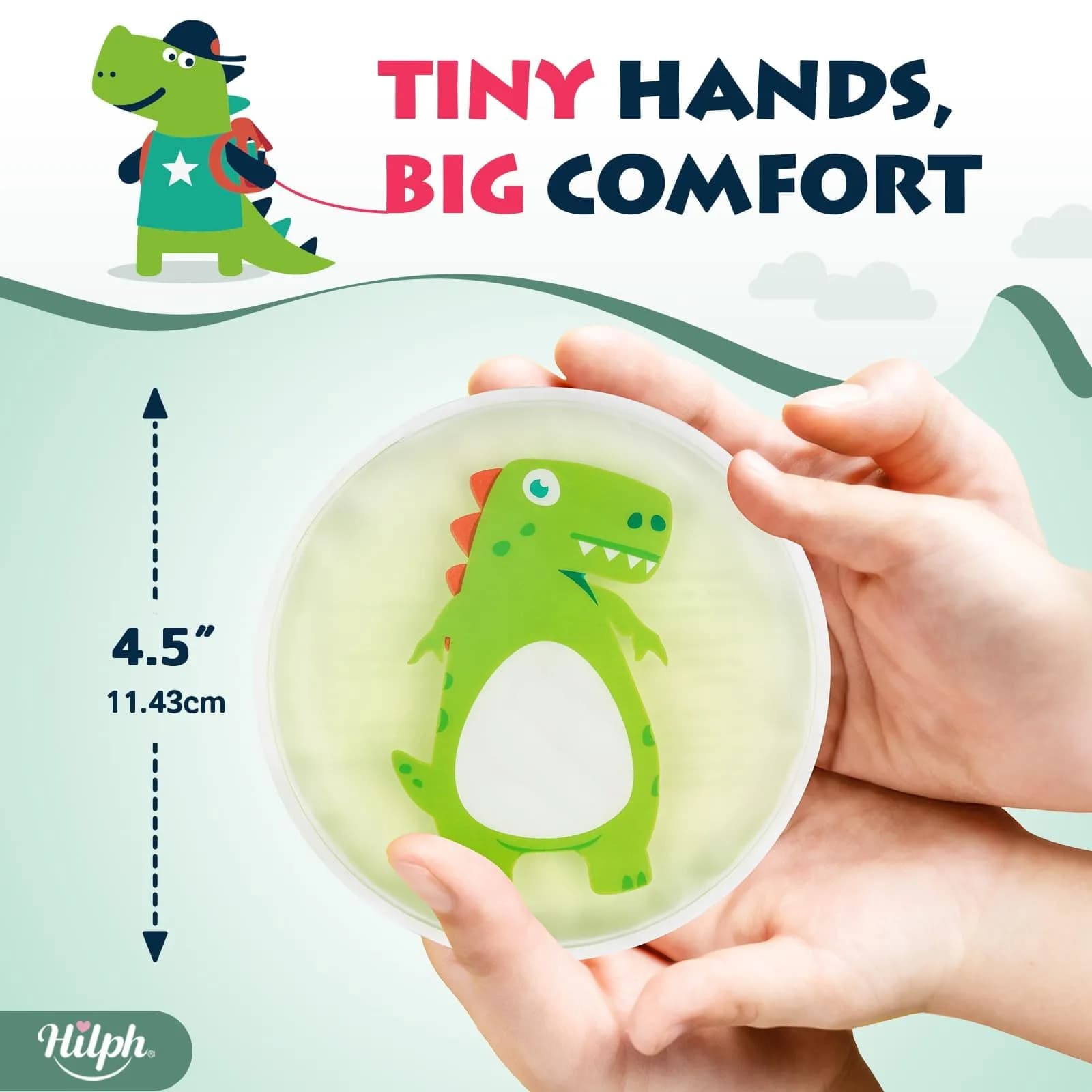 Hilph Kids Dino Ice Packs 3 Count (Pack of 1) | Soft Flexible Gel for Boo Boos, Fevers, and Injuries - view 5