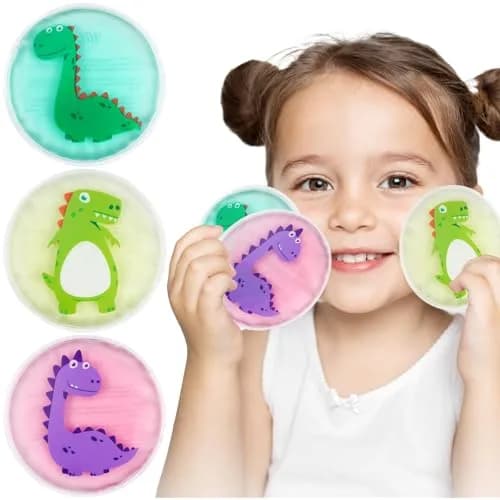 Hilph Kids Dino Ice Packs 3 Count (Pack of 1) | Soft Flexible Gel for Boo Boos, Fevers, and Injuries thumbnail 1
