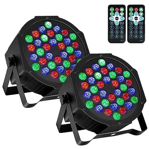 Litake Stage Par Lights, RGB 36 LED 2 Pack | Sound Activated, DMX & Remote Control (70-120 chars) thumbnail 1