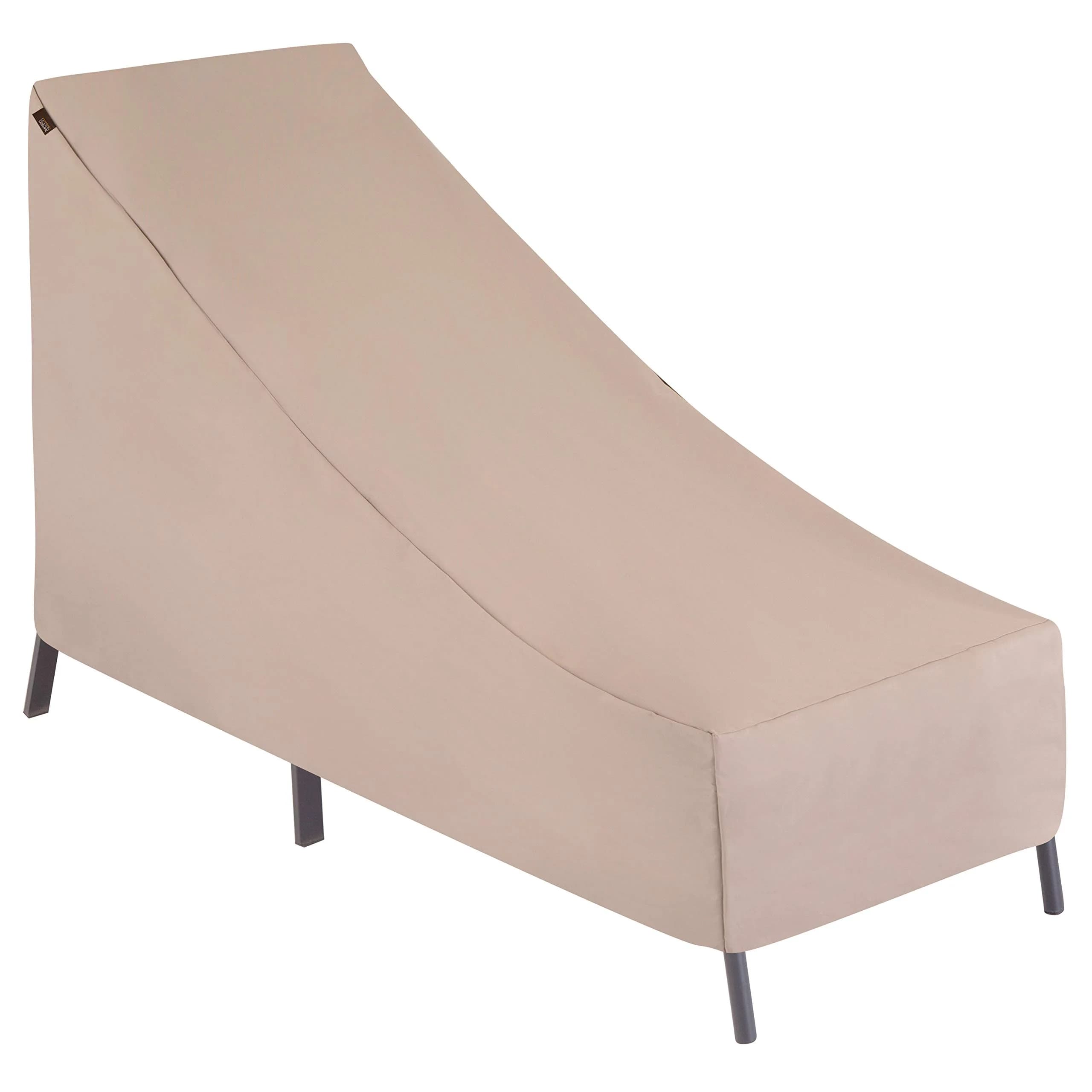 MODERN LEISURE Chalet Patio Chaise Lounge Outdoor Cover 65 x 28 x 29 inches | Water-Resistant — Beige