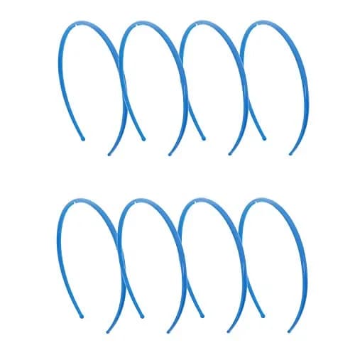 Motique Accessories Thin Plastic Headband Set of 8 Blue | 0.25 inch Wide with Teeth thumbnail 1