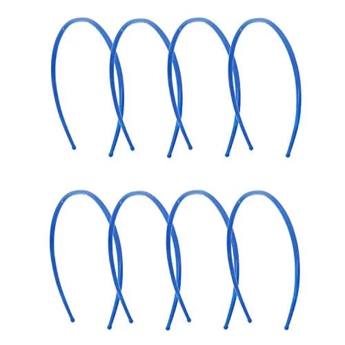 Motique Accessories Thin Plastic Headband with Teeth - Set of 8 Royal Blue | Elegant Hold for Styling thumbnail 1