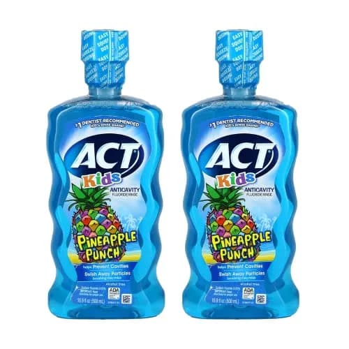 ACT Kids Anti-Cavity Fluoride Rinse, Bubble Gum Blowout, 479ml (16.9 Fl Oz) | Maximum Strength Fluoride — 16.9 Fl Oz