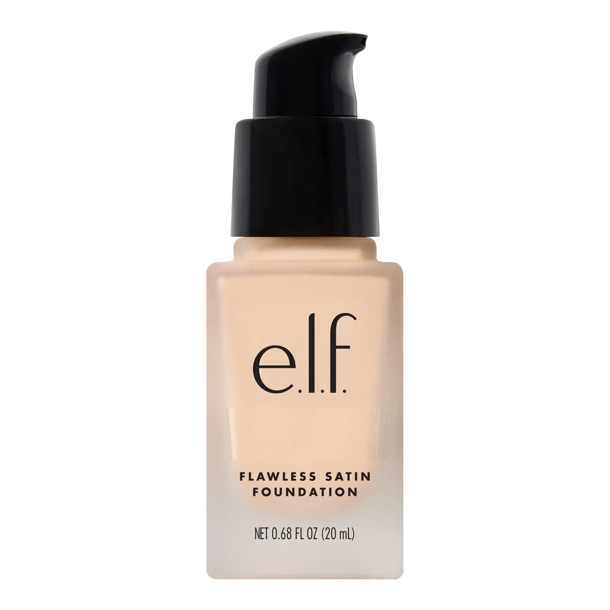 e.l.f. Flawless Satin Foundation Lightweight Medium Coverage Snow 20mL (0.68 Fl Oz) | Vegan Cruelty-Free Semi-Matte Finish - main product image
