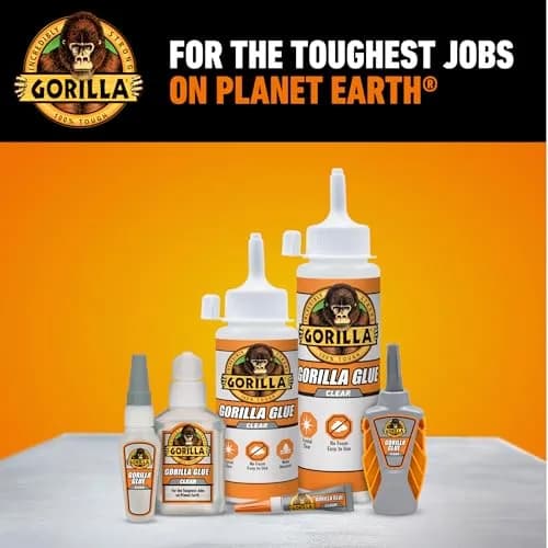 Gorilla Clear Glue, All Purpose, Polyurethane, 3.75 oz Bottle, 2-Pack | Crystal Clear, Water Resistant, Strong Bond thumbnail 8