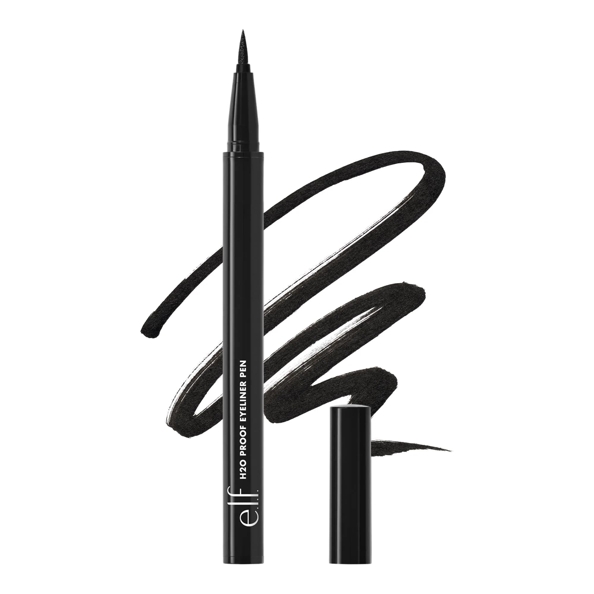 e.l.f. H2O Proof Eyeliner Pen Jet Black 0.59ml (0.02 Fl Oz) | Waterproof Felt Tip for Bold Looks — Jet Black