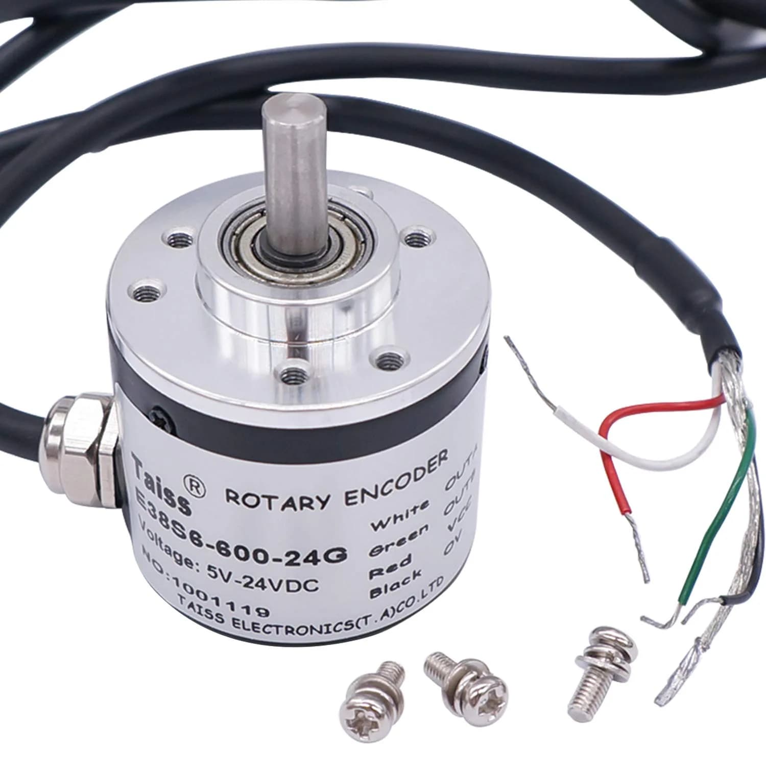 Taiss Incremental Rotary Encoder 600P/R DC 5-24V | Optical AB 2-Phase Quadrature Encoder with 6mm Shaft