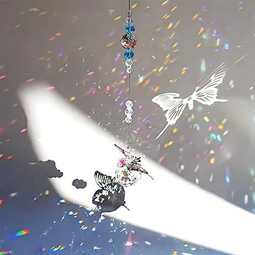 H&D HYALINE & DORA Handmade Crystal Butterfly Prism Suncatcher 30mm (9 in / 23 cm) | Rainbow Maker Hanging Decor thumbnail 4