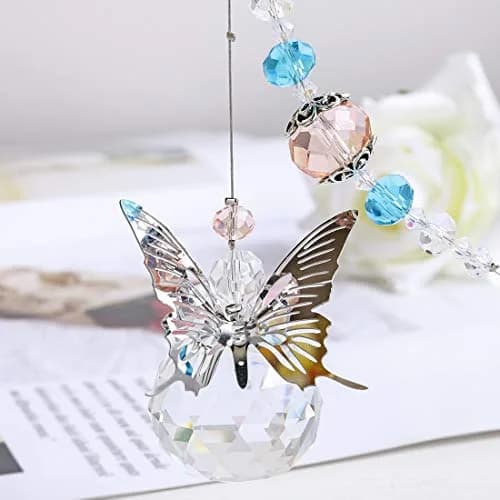 H&D HYALINE & DORA Handmade Crystal Butterfly Prism Suncatcher 30mm (9 in / 23 cm) | Rainbow Maker Hanging Decor thumbnail 5