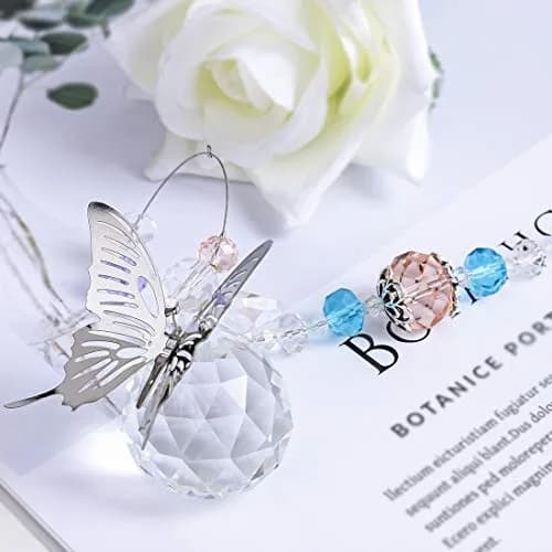 H&D HYALINE & DORA Handmade Crystal Butterfly Prism Suncatcher 30mm (9 in / 23 cm) | Rainbow Maker Hanging Decor thumbnail 7