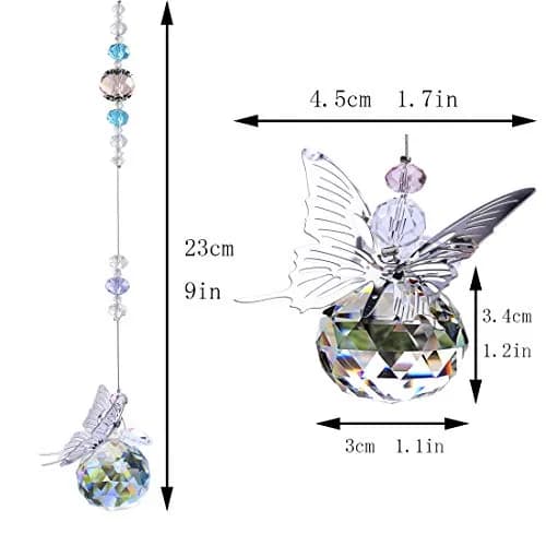 H&D HYALINE & DORA Handmade Crystal Butterfly Prism Suncatcher 30mm (9 in / 23 cm) | Rainbow Maker Hanging Decor thumbnail 2