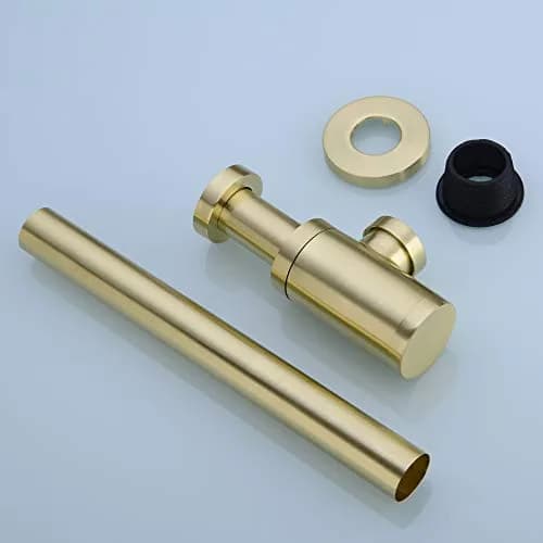 orhemus Brass Round Bottle P Trap, Adjustable Height, Brushed Gold Finish | Modern Bathroom Sink Drain thumbnail 5