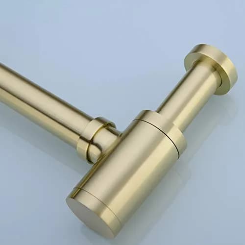 orhemus Brass Round Bottle P Trap, Adjustable Height, Brushed Gold Finish | Modern Bathroom Sink Drain thumbnail 2
