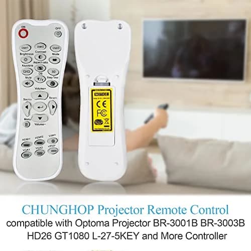 Optoma Replacement Remote Control for HD26 GT1080 GT141X DH1008 EH200ST | L-27-5KEY Controller thumbnail 3