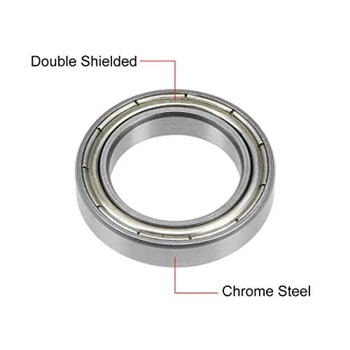 uxcell 6803ZZ Deep Groove Ball Bearing 17x26x5mm Double Shielded Chrome Steel Bearings (1-Pack) thumbnail 2
