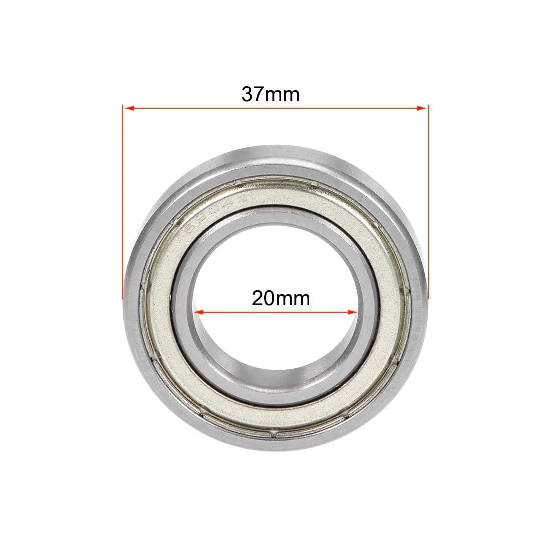 uxcell 6904ZZ Deep Groove Ball Bearing 20x37x9mm Double Shielded Chrome Steel Bearings (1-Pack) - view 4