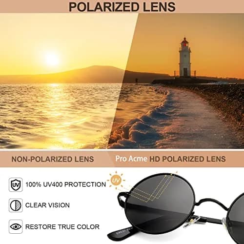 Pro Acme Small Round Polarized Sunglasses for Men Women | UV400 Protection thumbnail 6