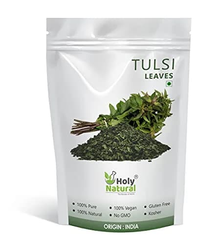 Holy Natural Basil Leaves Dried 200Gm | Organic Sweet Basil for Cooking & Tea thumbnail 1