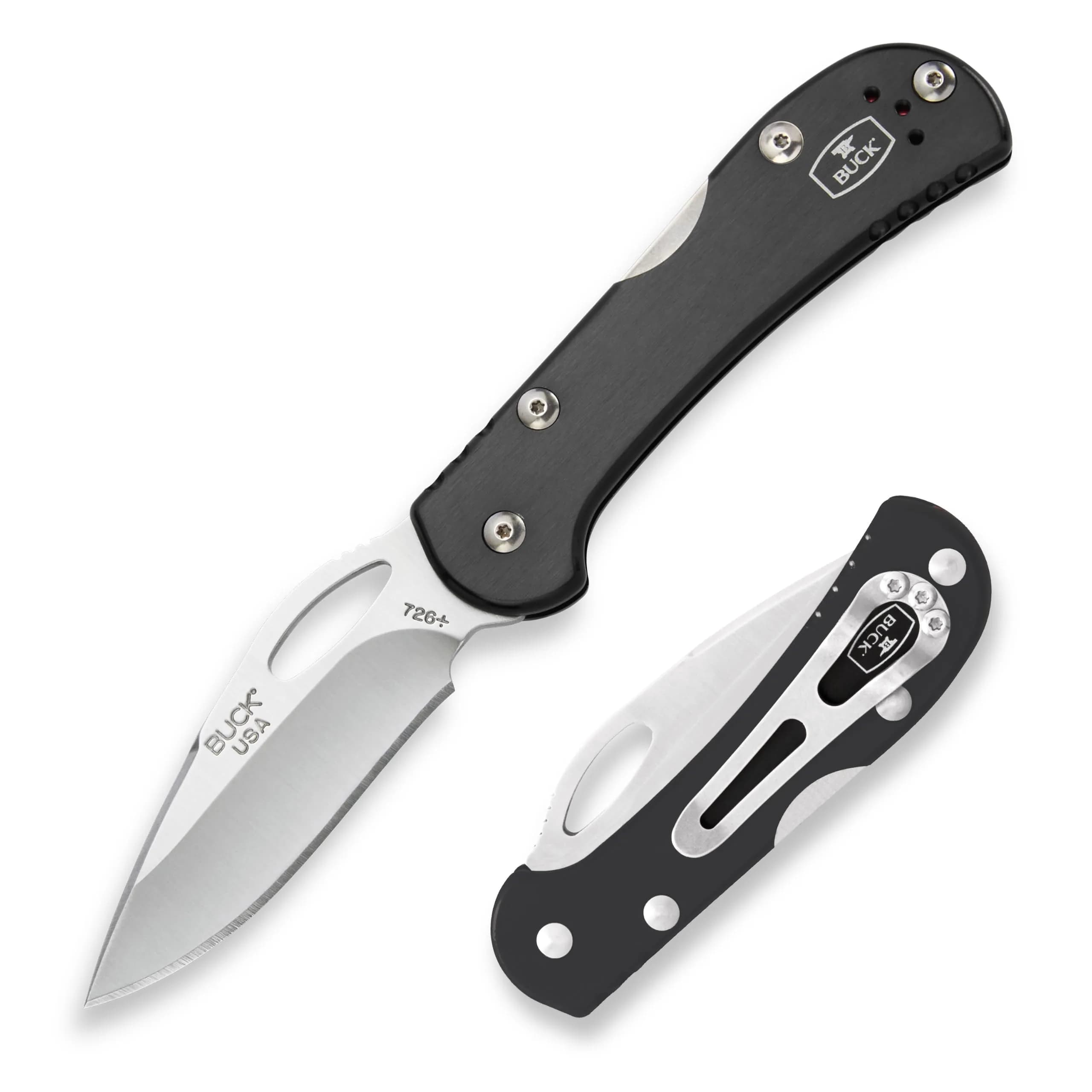 Buck Knives 726 Mini Spitfire EDC Pocket Knife, Black, 2.1 oz | Compact, Durable, Made in USA