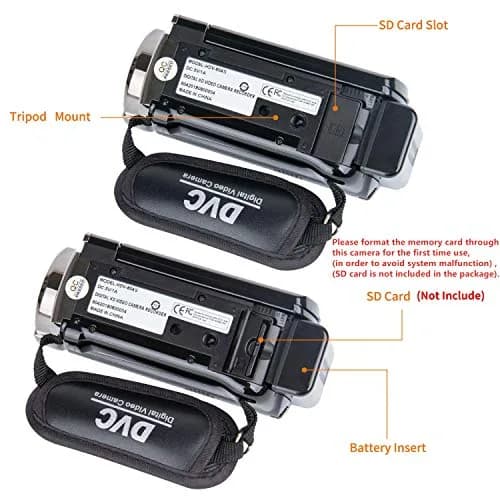 kicteck Full HD 1080P 15FPS Camcorder with 3.0" LCD, 16X Digital Zoom & Webcam Function (Black, 24MP) thumbnail 3