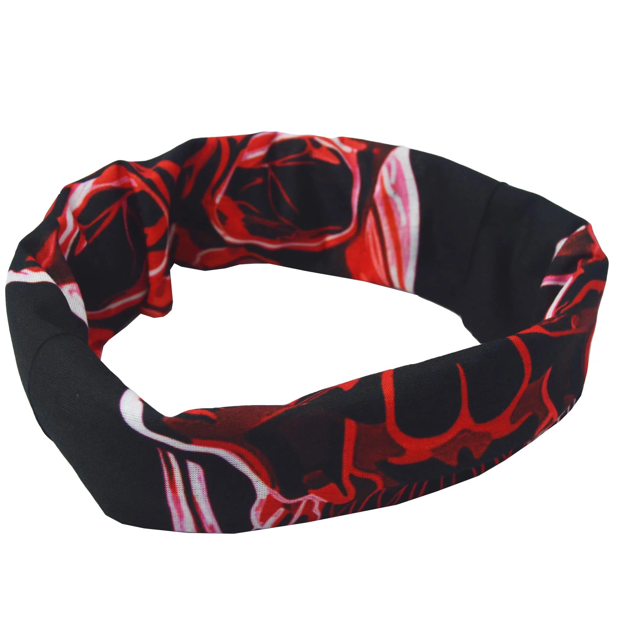 Obacle Red Line Skull Face Mask - Seamless 3D Tube Bandana for Dust & UV Protection - view 4