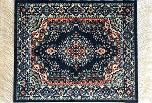 Inusitus Turkish Carpet Coasters Set of 4 | 15.2cm x 10.2cm (6"x4") Mini Drink Mats with Fringe thumbnail 4