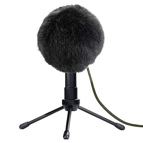 SUNMON Blue Snowball Furry Windscreen Cover Muff - Professional Snowball ICE Mic Foam Wind Cover Windshield Pop Filter for Recordings, Broadcasting, Singing (Black) | Wind Noise Reduction thumbnail 3