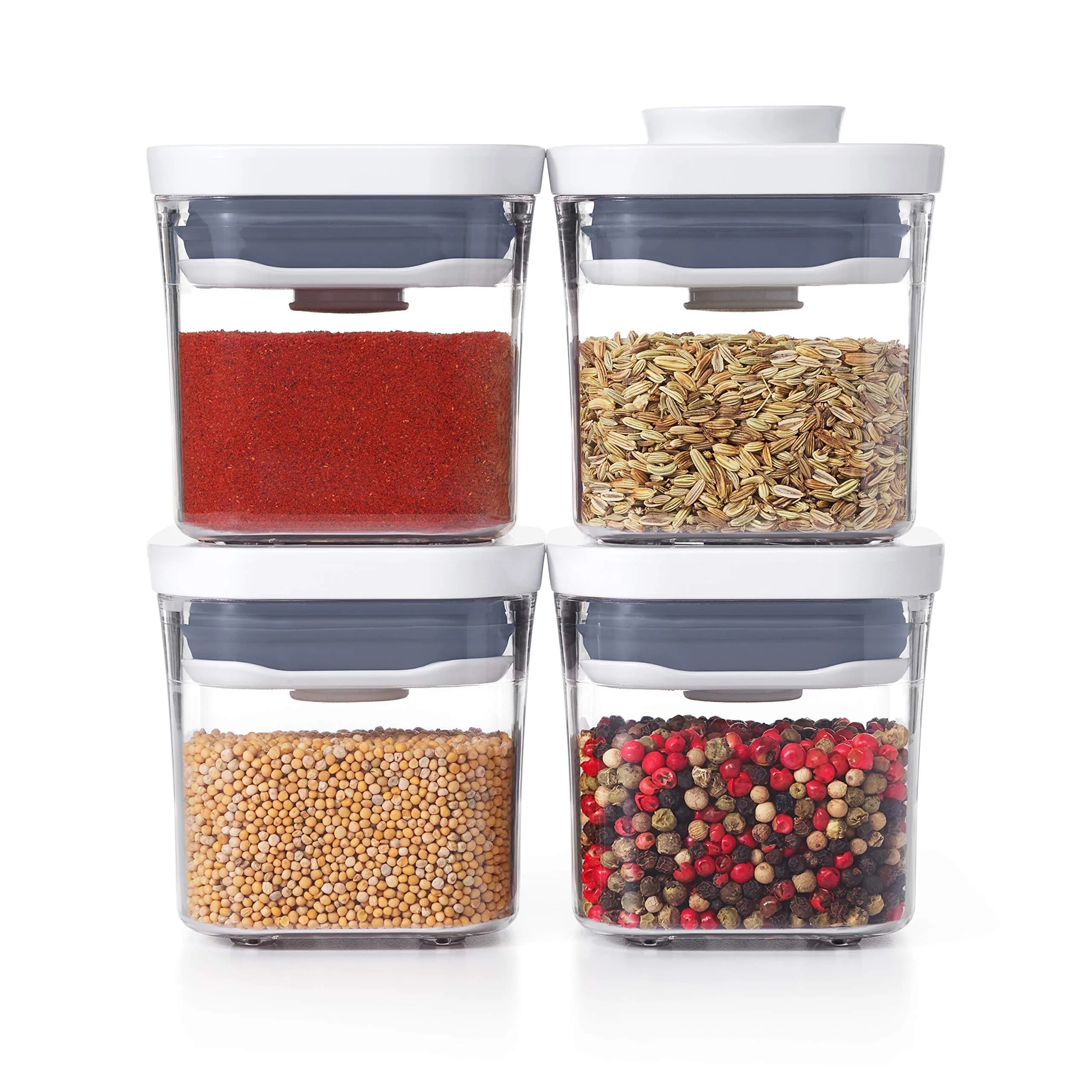 OXO Good Grips 4-Piece Mini POP Airtight Container Set - 0.2 Qt | Space-Saving Kitchen Organizer