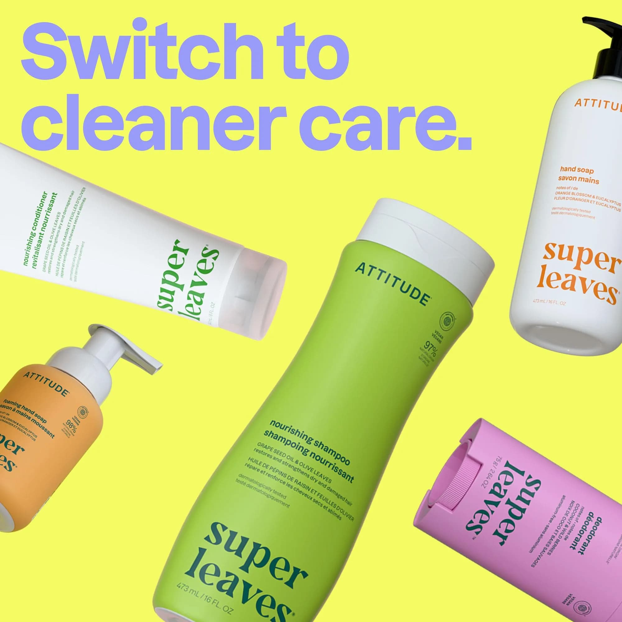 ATTITUDE Foaming Hand Soap Earl Grey & Fresh Cucumber 295ml (10 Fl Oz) | EWG Verified Gentle Cleanser - view 6