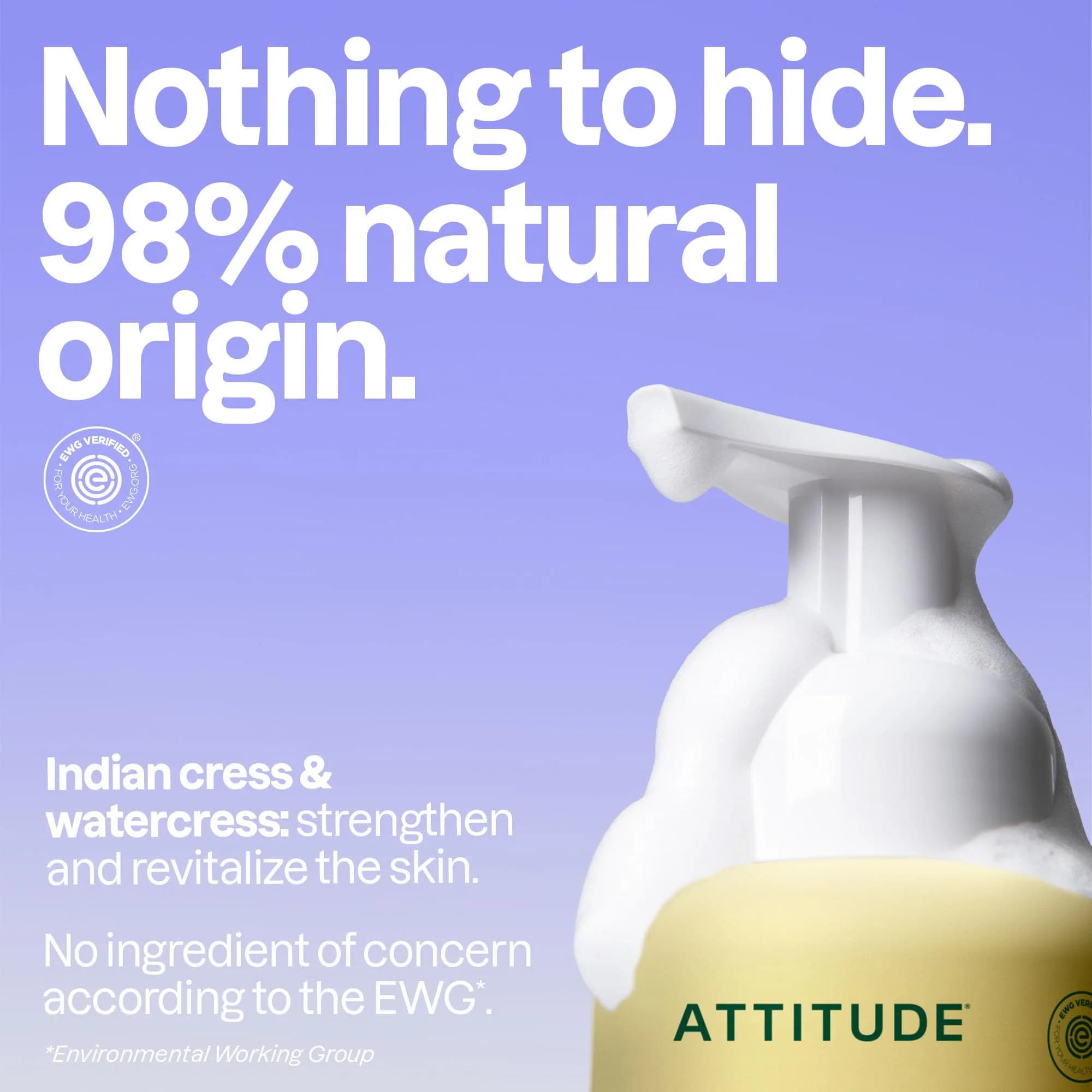 ATTITUDE Foaming Hand Soap Earl Grey & Fresh Cucumber 295ml (10 Fl Oz) | EWG Verified Gentle Cleanser - view 3
