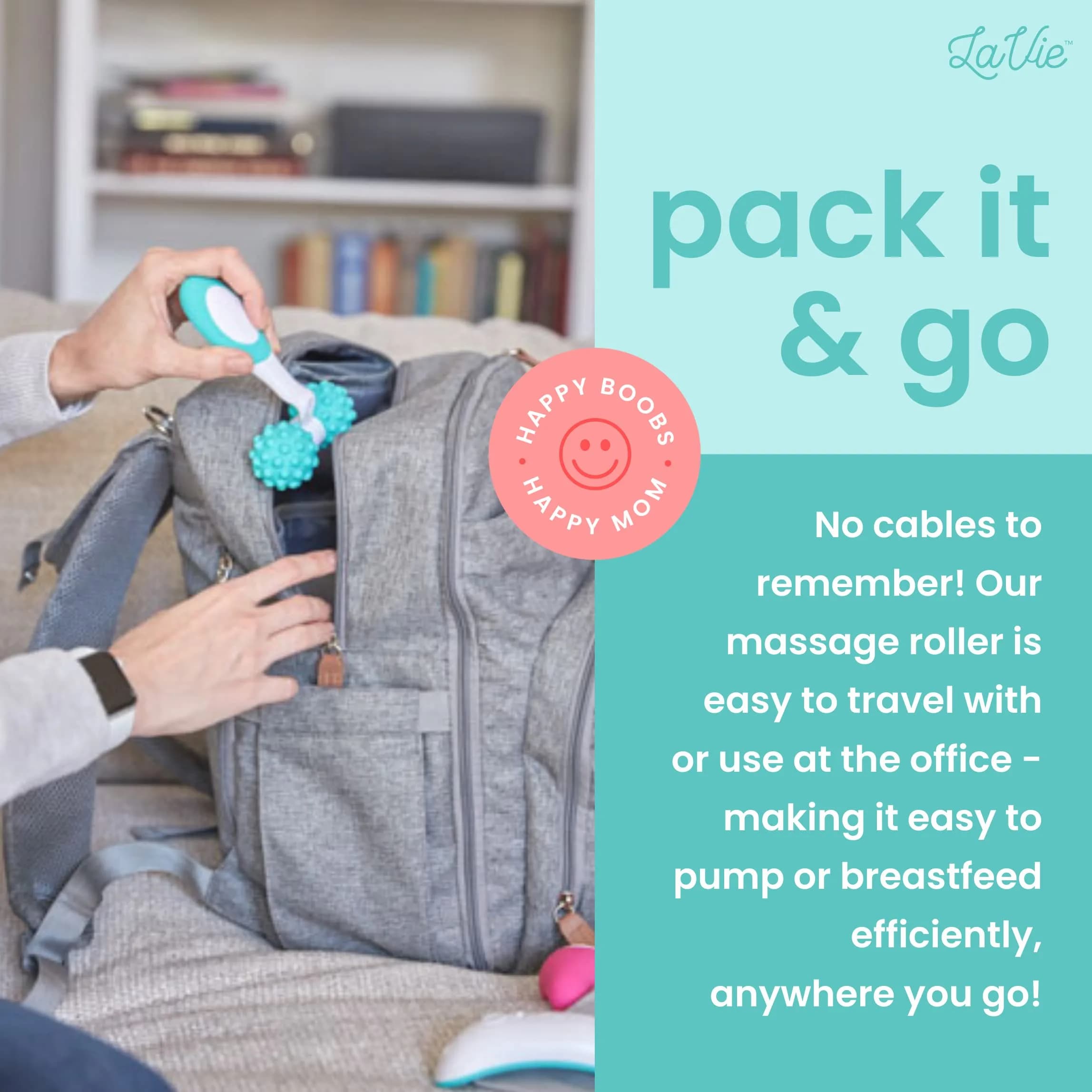 LaVie Lactation Massager Roller | Manual Breastfeeding Tool for Improved Milk Flow and Discomfort Relief - view 4