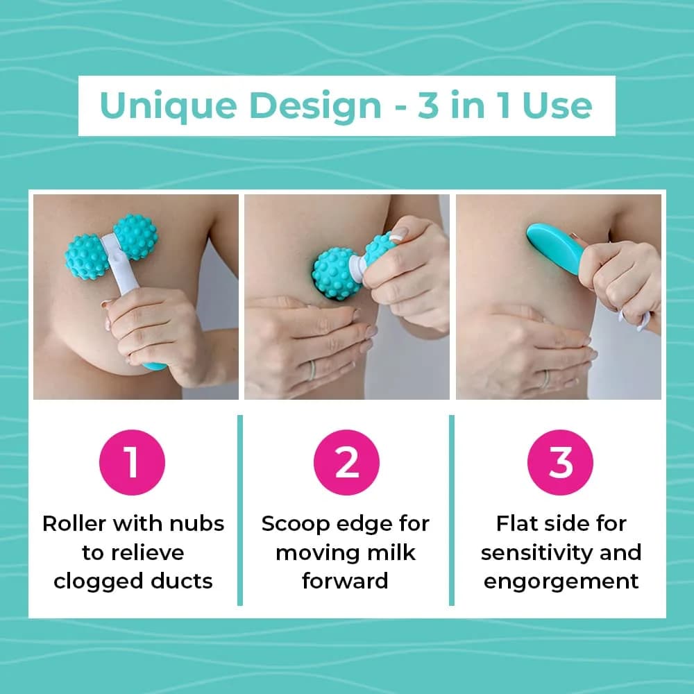 LaVie Lactation Massager Roller | Manual Breastfeeding Tool for Improved Milk Flow and Discomfort Relief - view 3