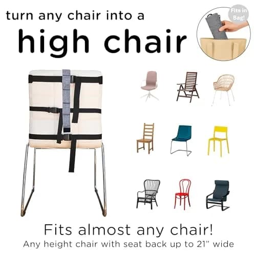 liuliuby Compact Travel High Chair for Baby | Portable Highchair Seat with 5-Point Harness, 27.2 cm (10.7 in) Height thumbnail 3